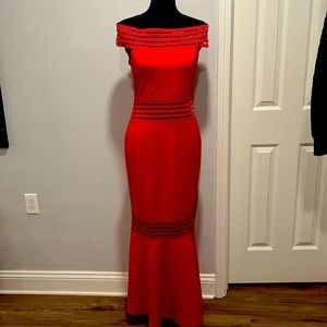 Venus red gown dress, 10, mermaid style